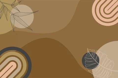Abstract Boho Floral Border Background for Text Stock Illustration