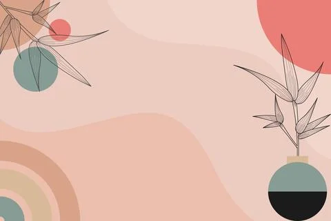 Abstract Boho Floral Border Background for Text Stock Illustration