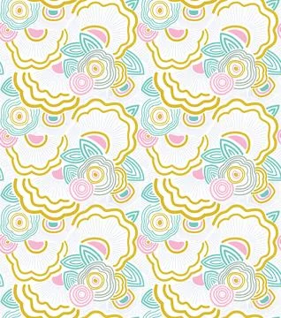 Abstract Boho Floral Doodle Seamless Pattern Vector Illustration Stockillustratie