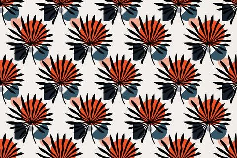 Abstract boho floral seamless pattern background Illustrazione stock