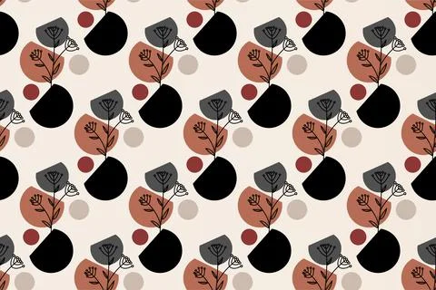 Abstract boho floral seamless pattern background Stock Illustration