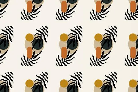Abstract boho floral seamless pattern background Illustrazione stock