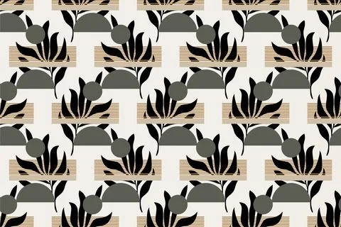 Abstract boho floral seamless pattern background Illustrazione stock