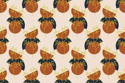 Abstract boho floral seamless pattern background Illustrazione stock