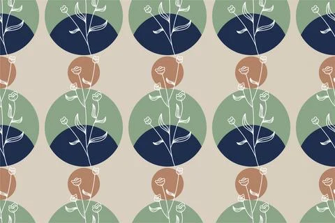 Abstract boho floral seamless pattern background Stock Illustration