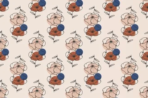 Abstract boho floral seamless pattern background Illustrazione stock
