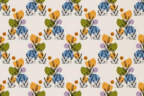 Abstract boho floral seamless pattern background Illustrazione stock