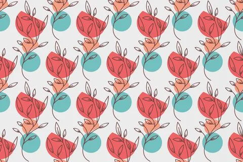 Abstract boho floral seamless pattern background Illustrazione stock