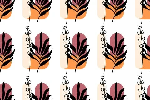 Abstract boho floral seamless pattern background Stock Illustration