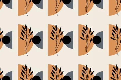Abstract boho floral seamless pattern background Illustrazione stock