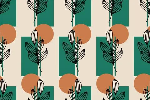 Abstract boho floral seamless pattern background Stock Illustration