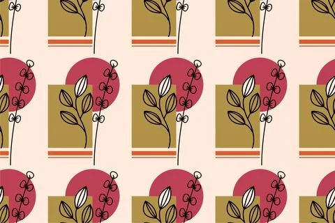 Abstract boho floral seamless pattern background Illustrazione stock