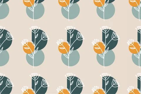 Abstract boho floral seamless pattern background Illustrazione stock