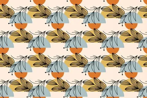 Abstract boho floral seamless pattern background Illustrazione stock