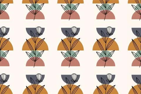 Abstract boho floral seamless pattern background Stock Illustration