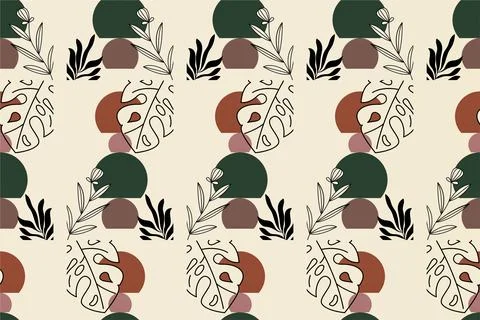 Abstract boho floral seamless pattern background Illustrazione stock