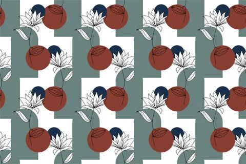 Abstract boho floral seamless pattern background Illustrazione stock