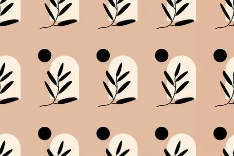 Abstract boho floral seamless pattern background Stock Illustration