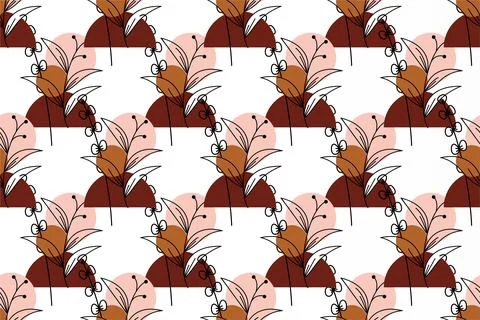 Abstract boho floral seamless pattern background Illustrazione stock