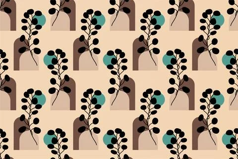 Abstract boho floral seamless pattern background Illustrazione stock