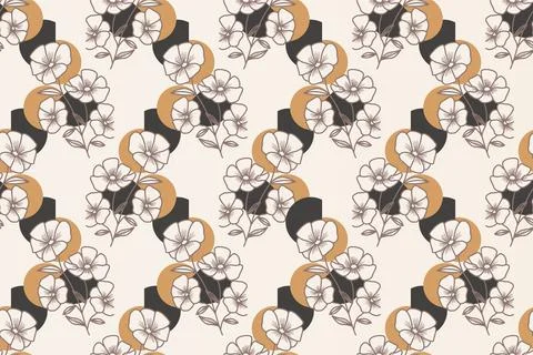 Abstract boho floral seamless pattern background Illustrazione stock
