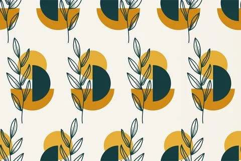 Abstract boho floral seamless pattern background Illustrazione stock