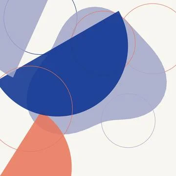 Abstract Boho Geometric Background with Minimalist Shapes in Blue and Terra.. Stockillustratie