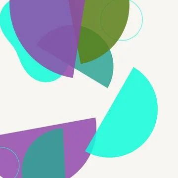 Abstract Boho Geometric Composition with Colorful Circles and Semicircles o.. Stock Illustration