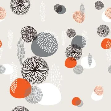 Abstract boho hand drawn seamless pattern 库存插图