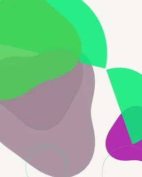 Abstract Boho Organic Shapes Background with Green and Purple Fluid Forms f.. Stock Illustration