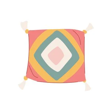 Abstract boho pillow cartoon vector illustration イラスト素材