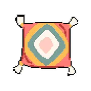 Abstract boho pillow pixel art vector illustration Illustration