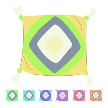 Abstract boho pillow vector cartoon graphic Stock-Illustration