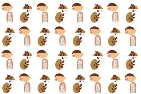 Abstract boho seamless pattern background illustration Stock Illustration