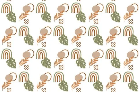 Abstract boho seamless pattern background illustration Illustrazione stock