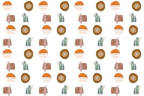 Abstract boho seamless pattern background illustration Illustrazione stock