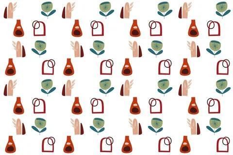 Abstract boho seamless pattern background illustration Illustrazione stock