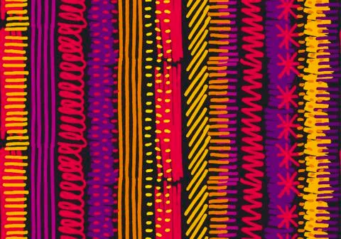 Abstract boho stripe seamless pattern. Illustrazione stock