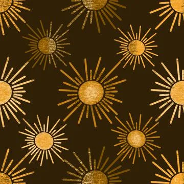 Abstract boho sun pattern design background rester illustration Stock Illustration