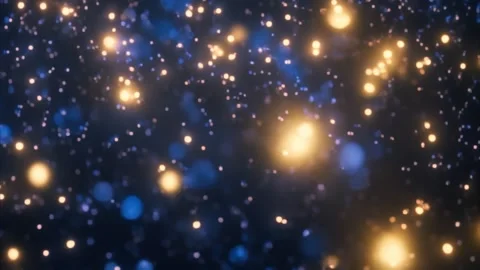 Abstract Bokeh Background with Blue and Yellow Lights Stock Footage 284485036