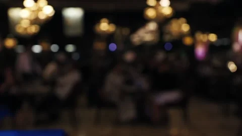 Abstract bokeh background of blurred cafe with people. Defocused background.. Stock Footage 232609983