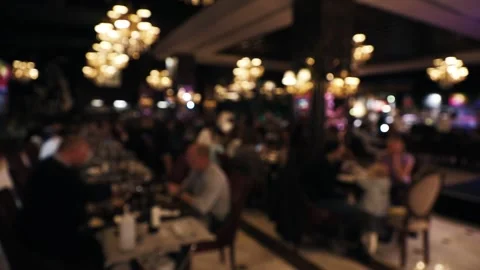 Abstract bokeh background of blurred cafe with people. Defocused background.. Stock Footage 232609987