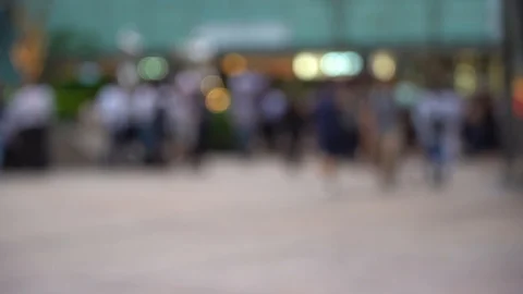 Abstract bokeh background of business people meet at bar on happy hour; Slow  Stock Footage 125053853