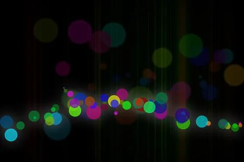 Abstract bokeh background with colorful dots on the lower third. Stock Illustration
