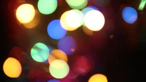 Abstract bokeh background, slightly blurry colored lights, festive city street Video stock 151617276