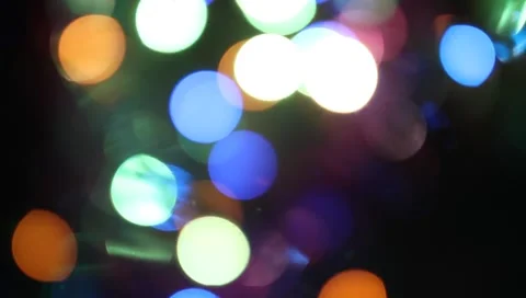 Abstract bokeh background, slightly blurry colored lights, festive city street Video stock 151618354