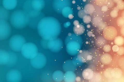 Abstract bokeh background with soft, overlapping circles in blue and orange.. Stock Illustration