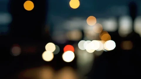 Abstract Bokeh blurred color light from car and building movement slow motion Stock-Footage 113969077