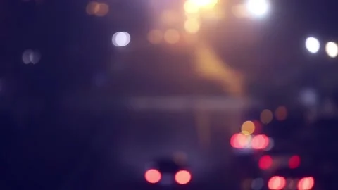 Abstract Bokeh car light background. Night street lights Stock Footage 112235057