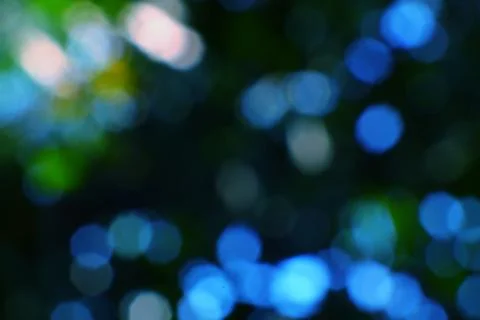 Abstract Bokeh Effect Created by Out of Focus Lights with Hints of Greenery.. Stock Photos